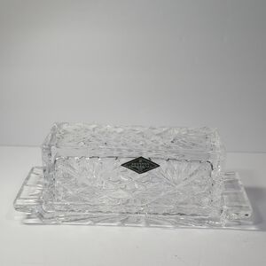 Shannon Crystal Clear Glass Butter Dish